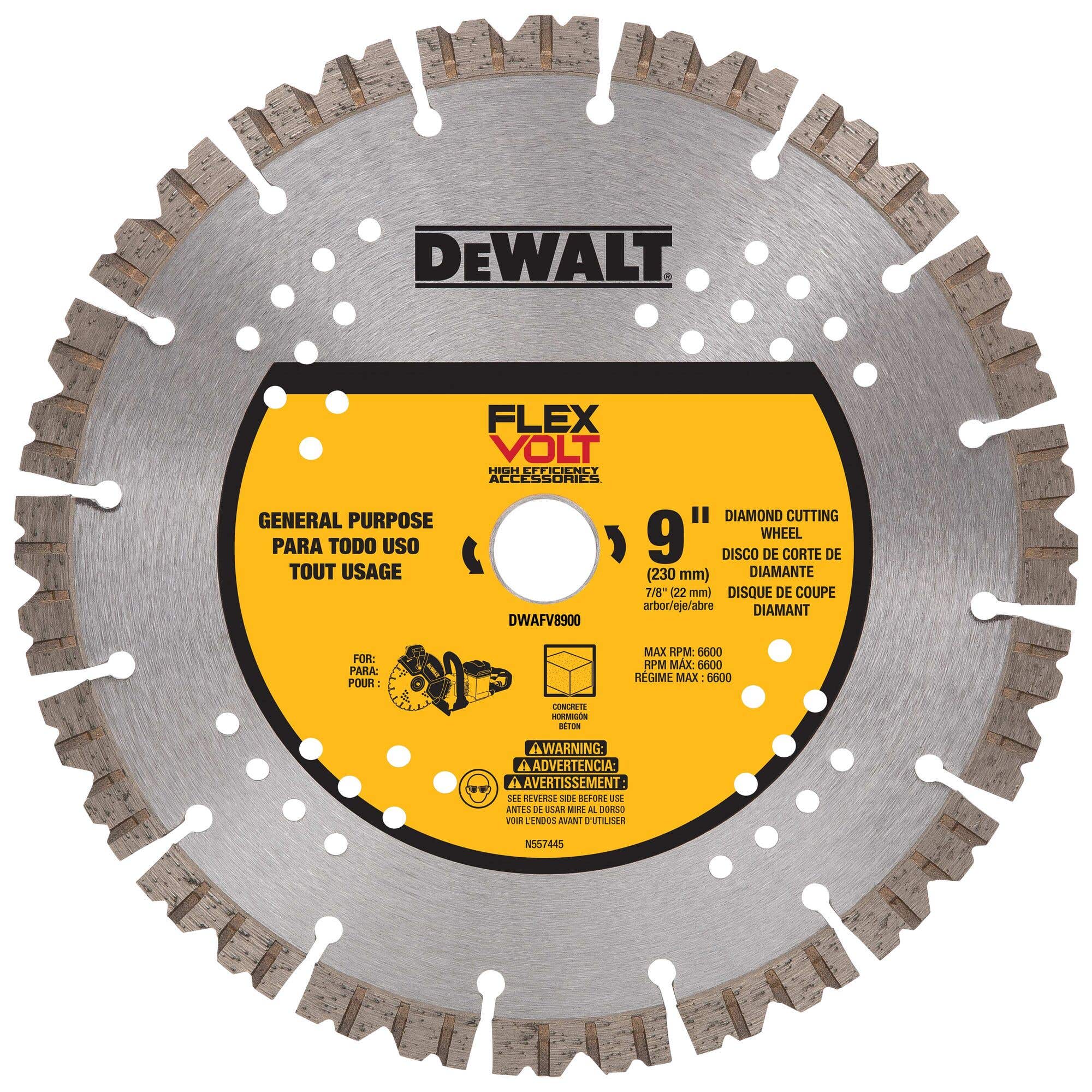 9" FLEXVOLT® Diamond Cutting Wheel, DeWalt DWAFV8900