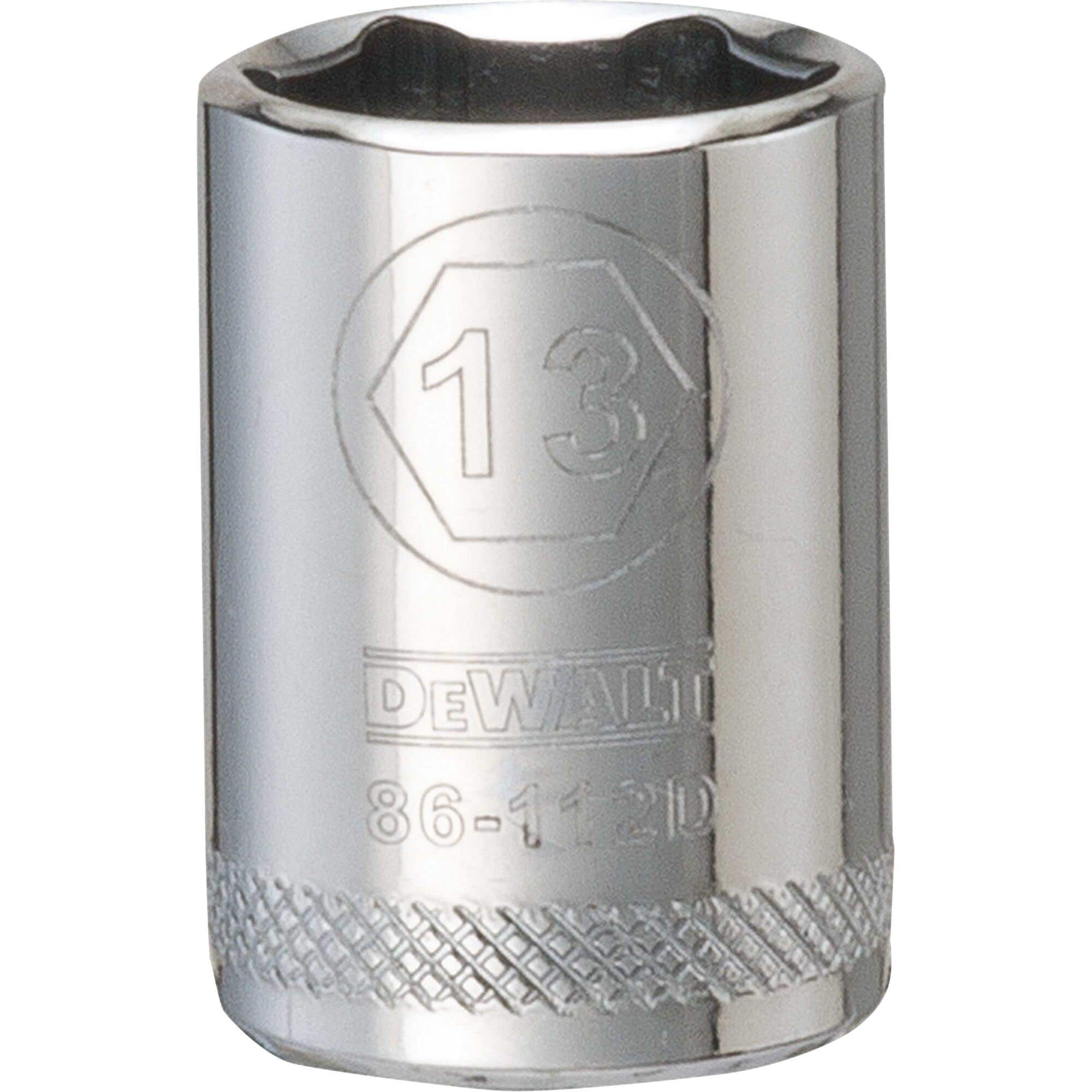 13mm - 1/4" Drive Socket, 6 Point, Metric, DeWalt® DWMT86112OSP