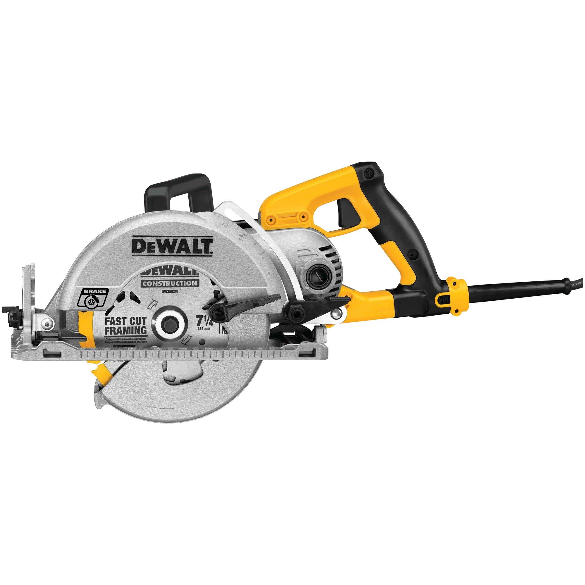 DeWalt 7-1/4" Worm Drive Circular Saw with Electric Brake, DWS535B
