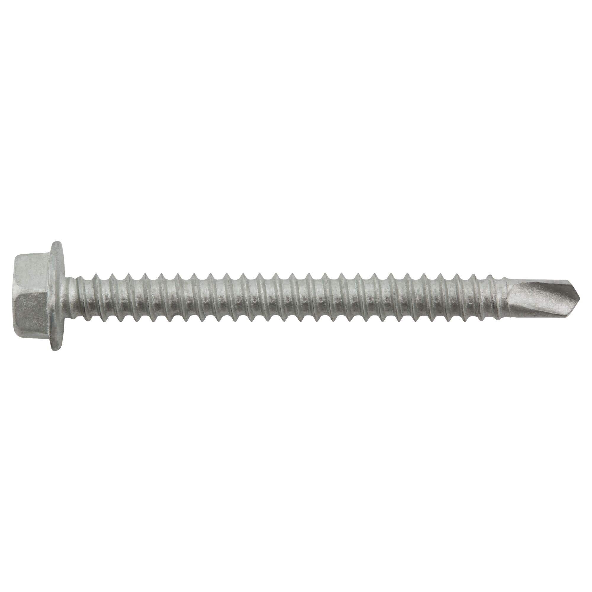 #10-16 X 2" Dril-Flex Structural Self-Drilling Screws, 5/16 Hex Washer Head, #3 Point, Alloy Steel with Stalgard SUB Coating
