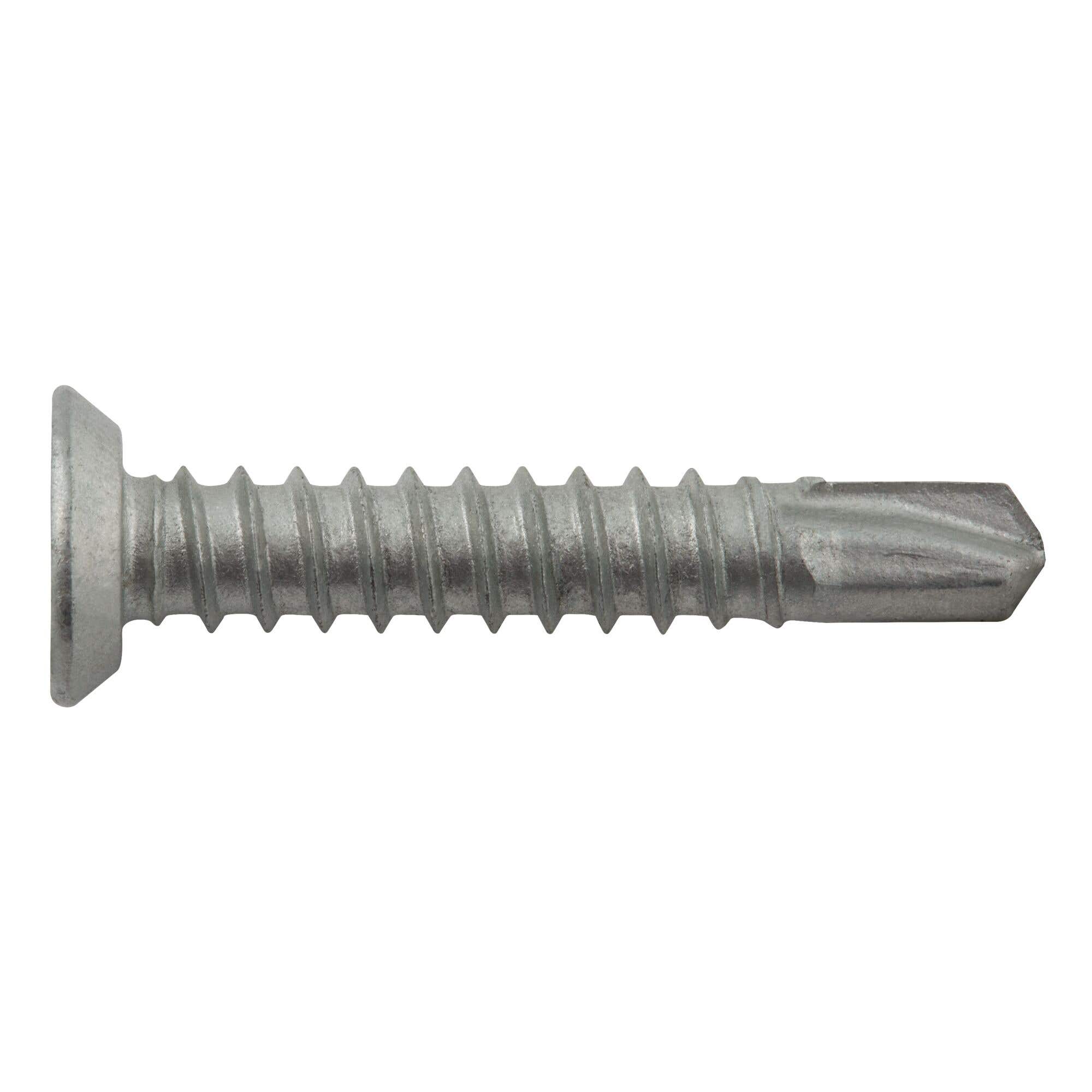 #12-14 x 1-1/4" Dril-Flex Structural Self-Drilling Screws, #3 Phillips Undercut Flat Head, #3 Point, Alloy Steel with Stalgard Coating