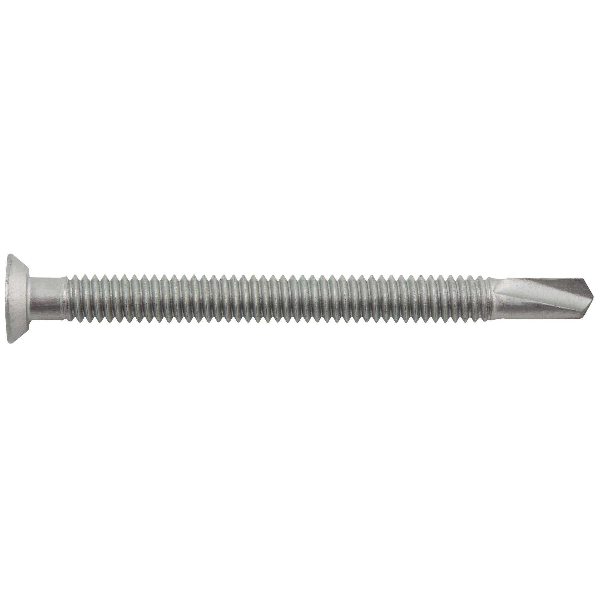 1/4-20 x 3" Dril-Flex Structural Self-Drilling Screws, #3 Phillips Undercut Flat Head, #4 Point, Alloy Steel with Stalgard Coating