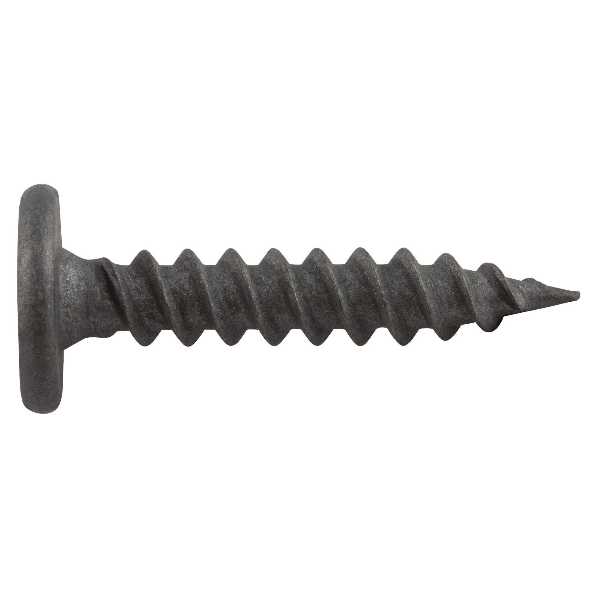 #10-12 x 1" Architectural Roof Clip Self-Drilling Screws, Pancake Head with #2 Phillips Drive, Piercing Point, Wood and Light Gauge Steel Applications, Carbon Steel with Gray Stalgard Coating
