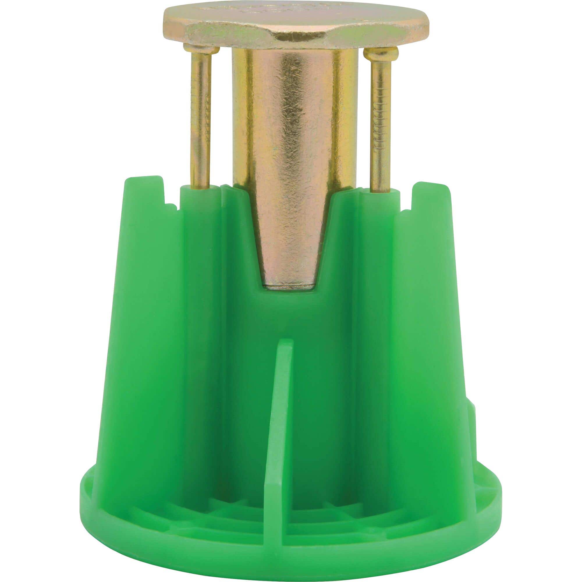 3/8" Wood-Knocker® II+ Cast-In-Place Concrete Inserts, Code Listed: ICC-ES ESR-3657, 5/8" Insert Thread Length, 3/8"-16 Thread, 2" Overall Length, Green, DeWalt® PFM2521150