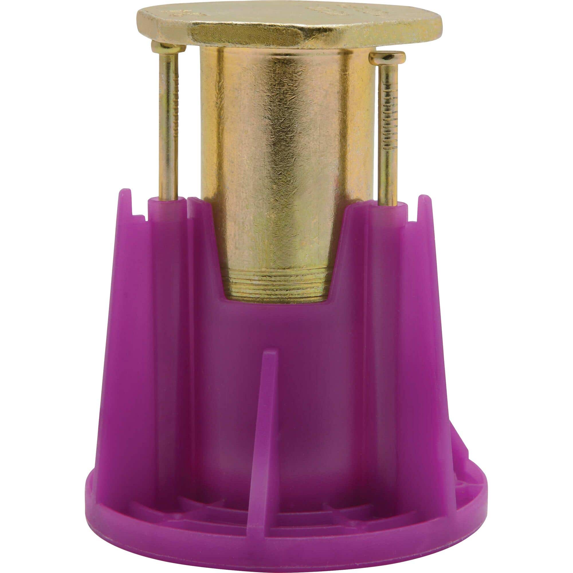 3/4" Wood-Knocker® II+ Cast-In-Place Concrete Inserts, Code Listed: ICC-ES ESR-3657, 1-1/8" Insert Thread Length, 3/4"-10 Thread, 2" Overall Length, Purple, DeWalt® PFM2521300