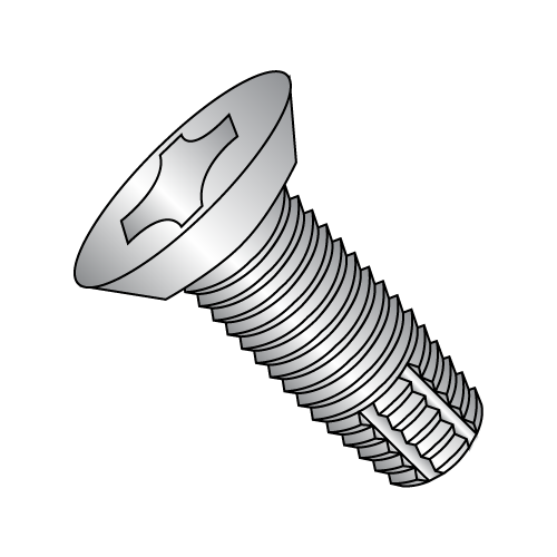 #4-40 x 5/16 Thread-Cutting Screws, Type F, Undercut Phillips Flat Head, Fully Threaded, 18-8 Stainless Steel
