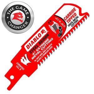 Diablo 4" 8TPI Steel Demon™ Carbide Teeth Reciprocating Saw Blades for Thick Metal, 3-Pack, DS0408CF3