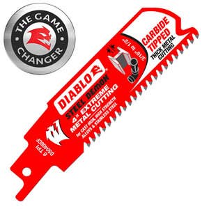 Diablo 4" 8TPI Steel Demon™ Carbide Teeth Reciprocating Saw Blade for Thick Metal, DS0408CF