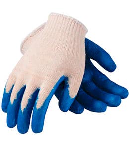 Blue Latex Smooth Grip Palm Coated Cotton/Polyester Economy Grade Work Gloves Large