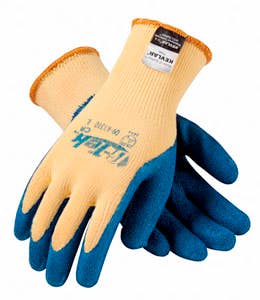 G-Tek® KEV ANSI Cut Level A3 Seamless Knit Kevlar® Gloves with Latex Coated Crinkle Grip on Palm & Fingers, PIP 09-K1310 - Small