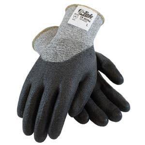 G-Tek® Polykor® ANSI Cut Level A2 Seamless Knit Polykor® Blended Gloves with Polyurethane Coated Smooth Grip on Palm, Fingers, & Knuckles, PIP 19-D655 - Extra Large