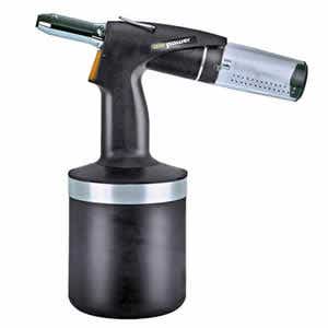 Airpower 3 Pneumatic/Hydr, Setting Tool For Structural Blind Rivets, Riveting Capacity: 3/16", 1/4" (4.8mm-6.4mm), (2) Mounted Nosepieces: 3/16", 1/4", & Service Wrench, Stroke: 1.1", Pull Force: 3709 (@87 psi), Working Air Press: 72.5, 100 psi