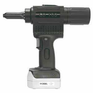 Goebel GO-100 Lithium-Ion Cordless Rivet Tool, Riveting Capacity: 3/32" - 3/16" (2.4mm-4.8mm), (4) Nosepieces: 3/32", 1/8", 5/32", 3/1", Stroke: 0.80", Pulling Force: 2698 lbs