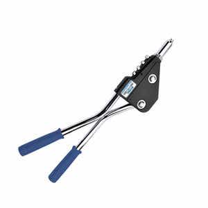 Goebel GO-39 Super Heavy Duty Manual Rivet Tool - Reduce Grip Force Pressure, Riveting Capacity: 5/32" - 1/4" (4.0mm-6.4mm), (3) Standard Nosepieces: 5/32", 3/16", 1/4", (2) Monobolt Nosepieces: 3/16", 1/4" & Service Wrench