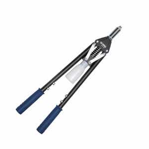 Goebel GO-40 Heavy Duty Lever Type Manual Rivet Tool - Reduce Grip Force Pressure, Spent Mandrel Container, Riveting Capacity: 1/8"-1/4" (3.2mm-6.4mm), (5) Standard Nosepieces: 1/8", 5/32", 3/16, .236", 1/4" & Service Wrench