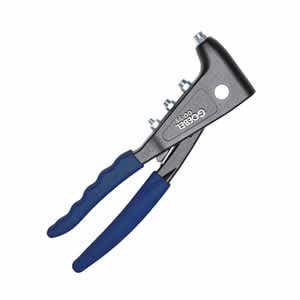 Goebel GO-55 Manual Rivet Tool, Auto Hold Design, 3/32" - 5/32" (2.4mm-4.0mm), (4) Mounted Nosepieces: 3/32", 1/8", 5/32", 3/16" & Service Wrench