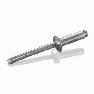 1/8" x 0.275" ABA-42 Open End Blind Rivets, .125 Diameter (.063-.125 Grip Range), Dome Head, Aluminum / Aluminum, Plain Finish Rohs