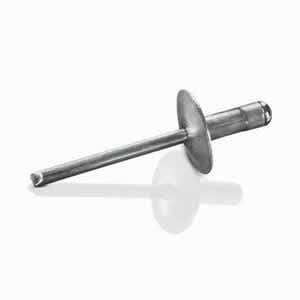 3/16" x 1.086" ABI-69-612LFMGCT Multi-Grip Blind Rivets, .187 Diameter (.500-.781 Grip Range), Large Flange Head, Aluminum / 304 Stainless Steel, Plain Finish Rohs