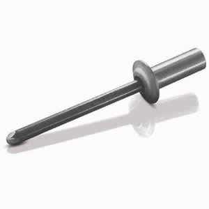 5/32" x 0.437" ABS-53-CE Closed End Blind Rivets, .156 Diameter (.126-.187 Grip Range), Dome Head, Aluminum / Steel, Plain Finish Rohs