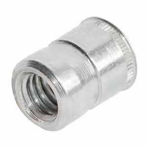 1/4"-20 GSS3-420 GO-SERT Knurled 360° Swaging Series Rivet Nuts - GS Series, 1/4"-20 UNC, Open End, Knurled, Steel / Zinc