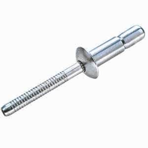 1/4" x 1.425" SBS-810-GL Go-Lock Structural Blind Rivets, .250 Diameter (.080-.625 Grip Range), Dome Head, Steel / Steel, Clear Finish Rohs