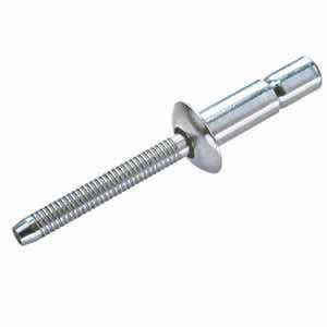 1/4" x 0.933" SBS-86-ML M-Lock Structural Blind Rivets, .250 Diameter (.080-.375 Grip Range), Dome Head, Steel / Steel, Zinc Clear Trivalent Finish Rohs