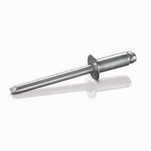 1/8" x 0.275" SCS-42 Open End Blind Rivets, .125 Diameter (.063-.125 Grip Range), Countersunk Head, Steel / Steel, Clear Finish Rohs