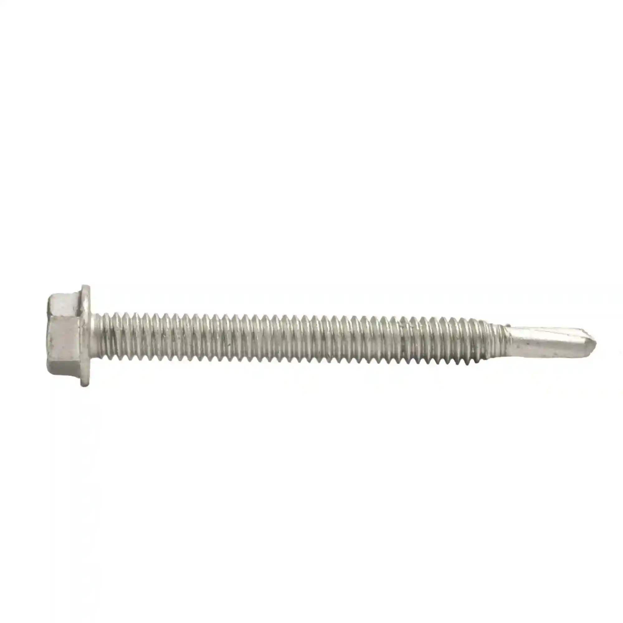1/4-20 x 2-1/2" Hex Washer Head Grade 5 Structural Self Drilling Screw, #4 Self Drill Point, Grade 5 Steel, Made in USA
