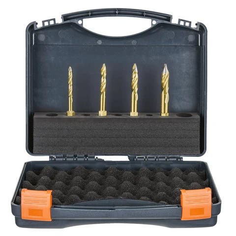 VersaDrive® TurboTip Impact Drill Bit Set (#7, #F, 5/16" & 27/64"), Stepped Tip, 11mm VersaDrive Hex Shank, High-Grade Tool Steel / Titanium Coating