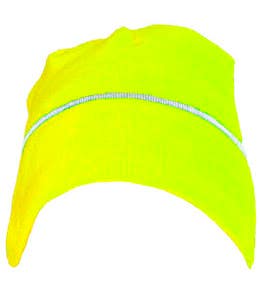 Hi-Vis Lightweight Knit Hat with Reflective Piping Lime Yellow