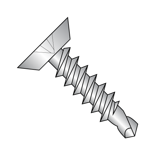 #12-24 x 5/8" Self-Drilling Screws with Machine Screw Threads, Undercut Flat Phillips Head, #3 Point, 18-8 Stainless Steel - ASME B18.6.3 & SAE J78
