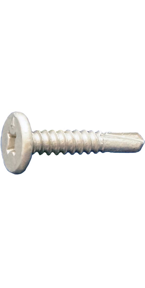 #10 x 1" Low Profile Self-Drilling Architectural Clip Screws, Low Profile Head with Combo Phillips / Square Drive, #3 Point, 410 Stainless Steel with Tanner-Guard Corrosion Resistant Coating
