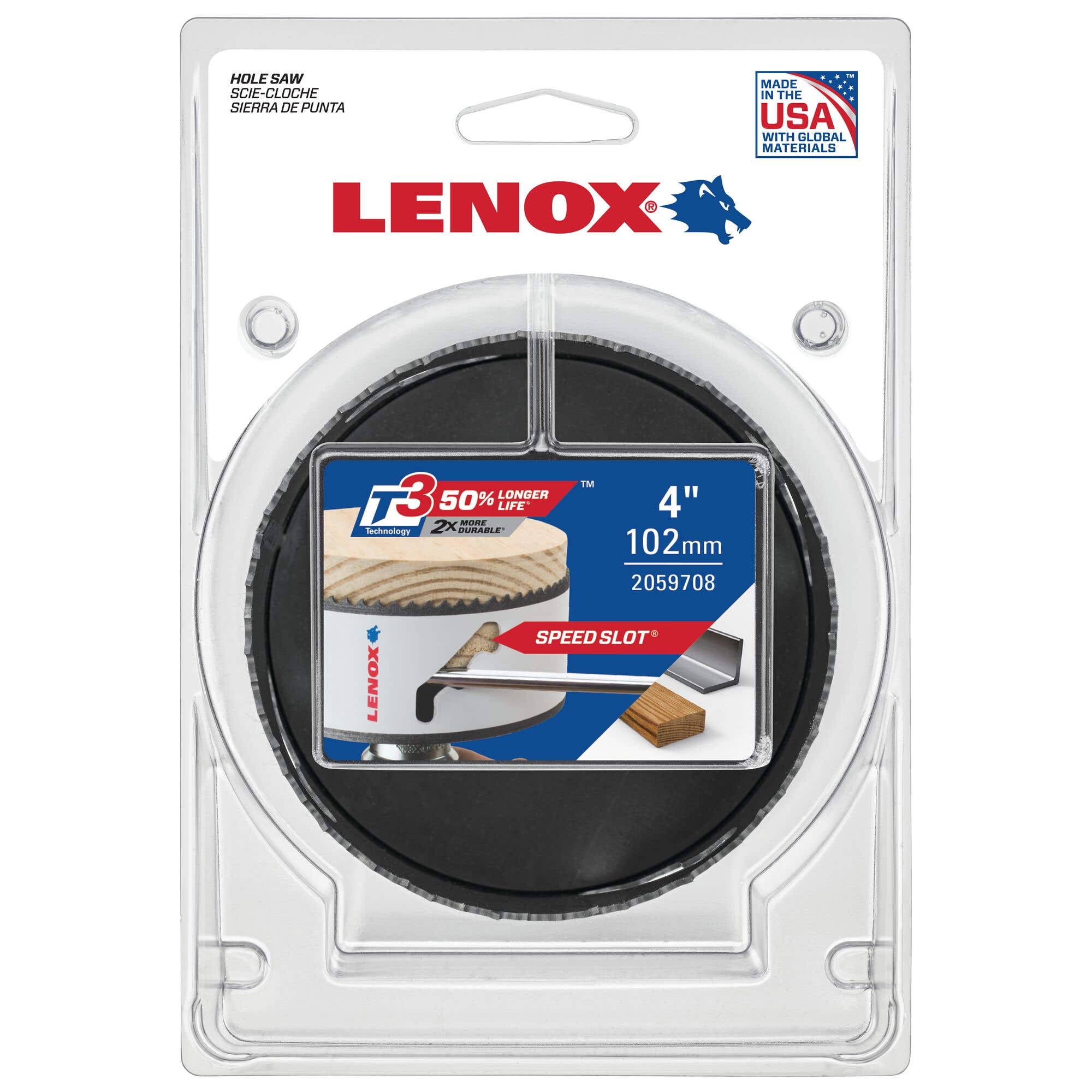 4" Speed Slot Bi-Metal Hole Saw, Lenox 2059708