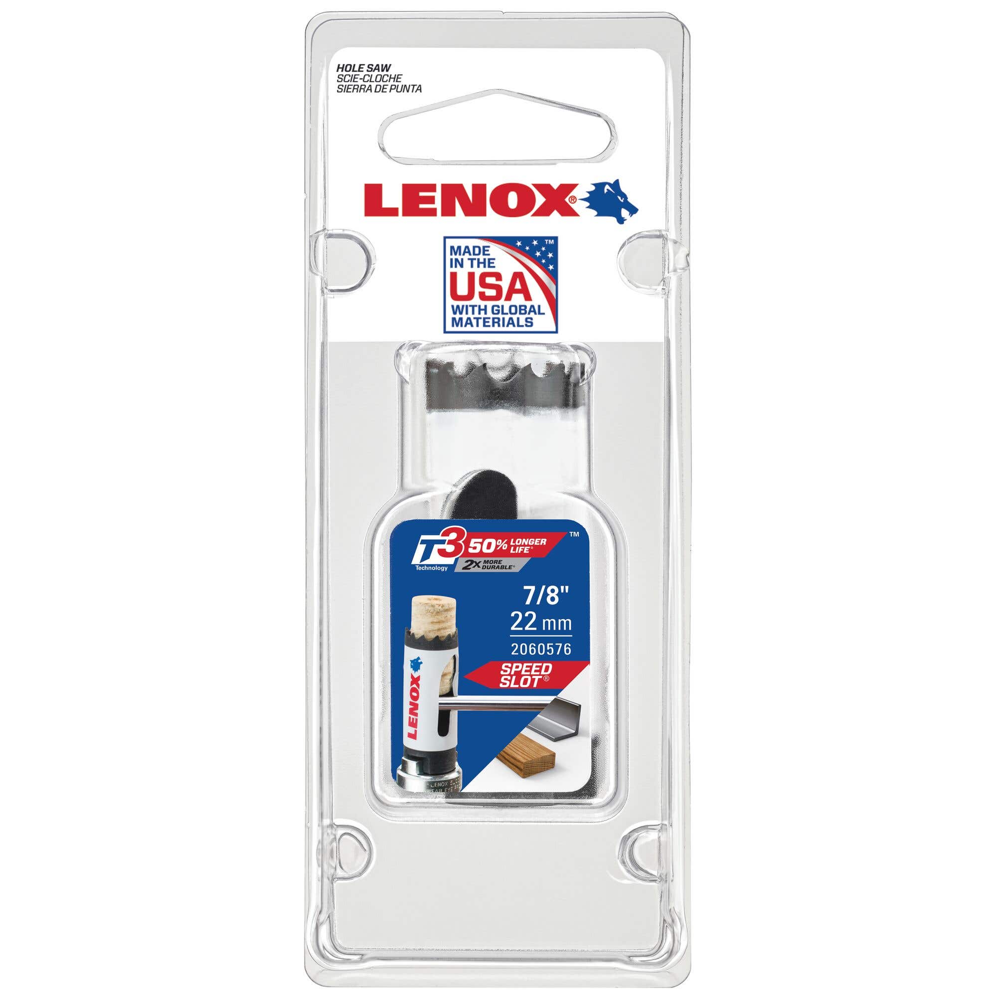 7/8" Speed Slot Bi-Metal Hole Saw, Lenox 2060576