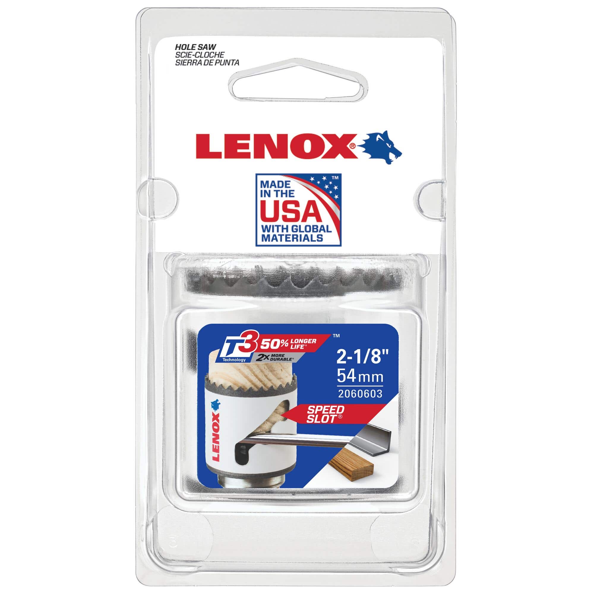 2-1/8" Speed Slot Bi-Metal Hole Saw, Lenox 2060603