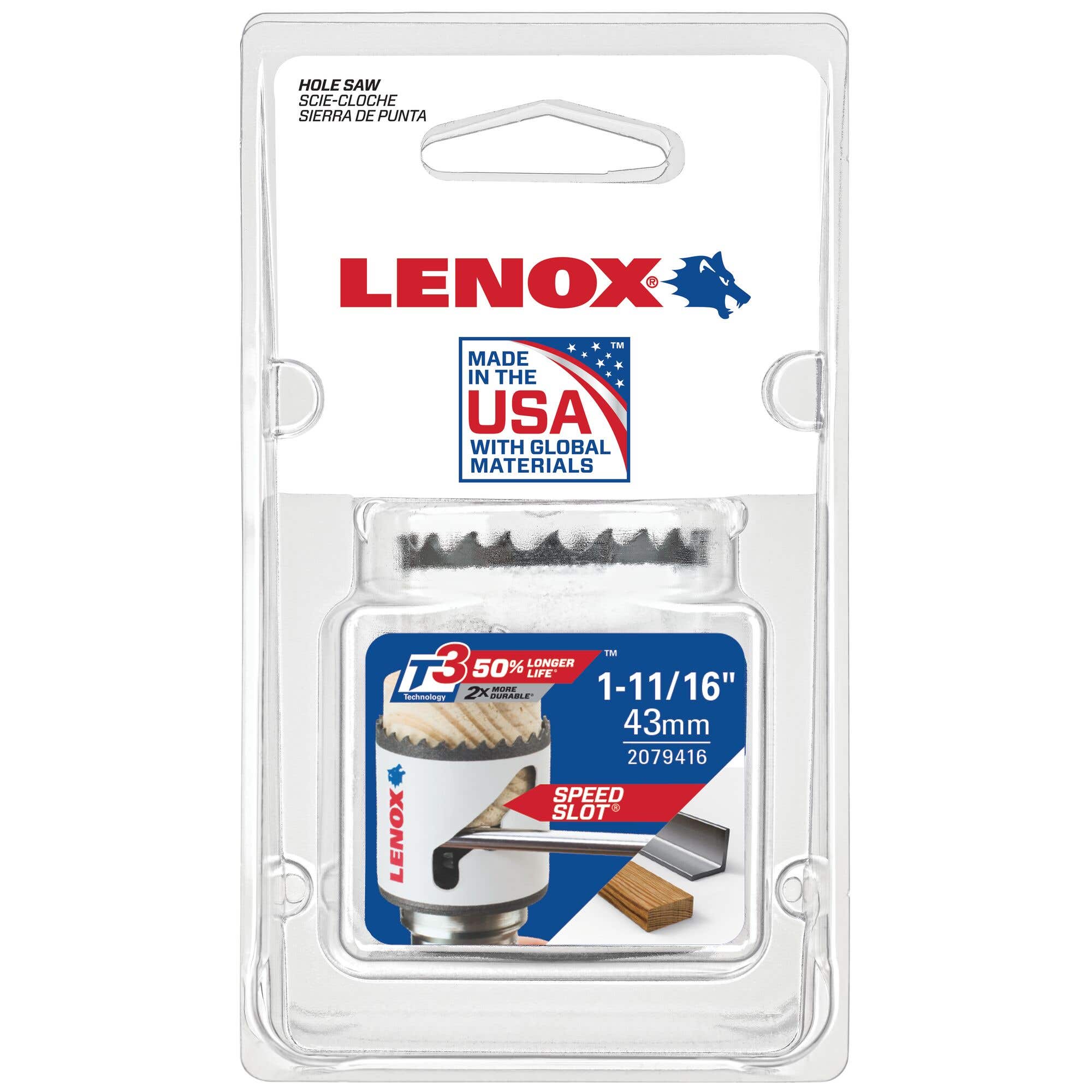 11/16" Speed Slot Bi-Metal Hole Saw, Lenox 2079416