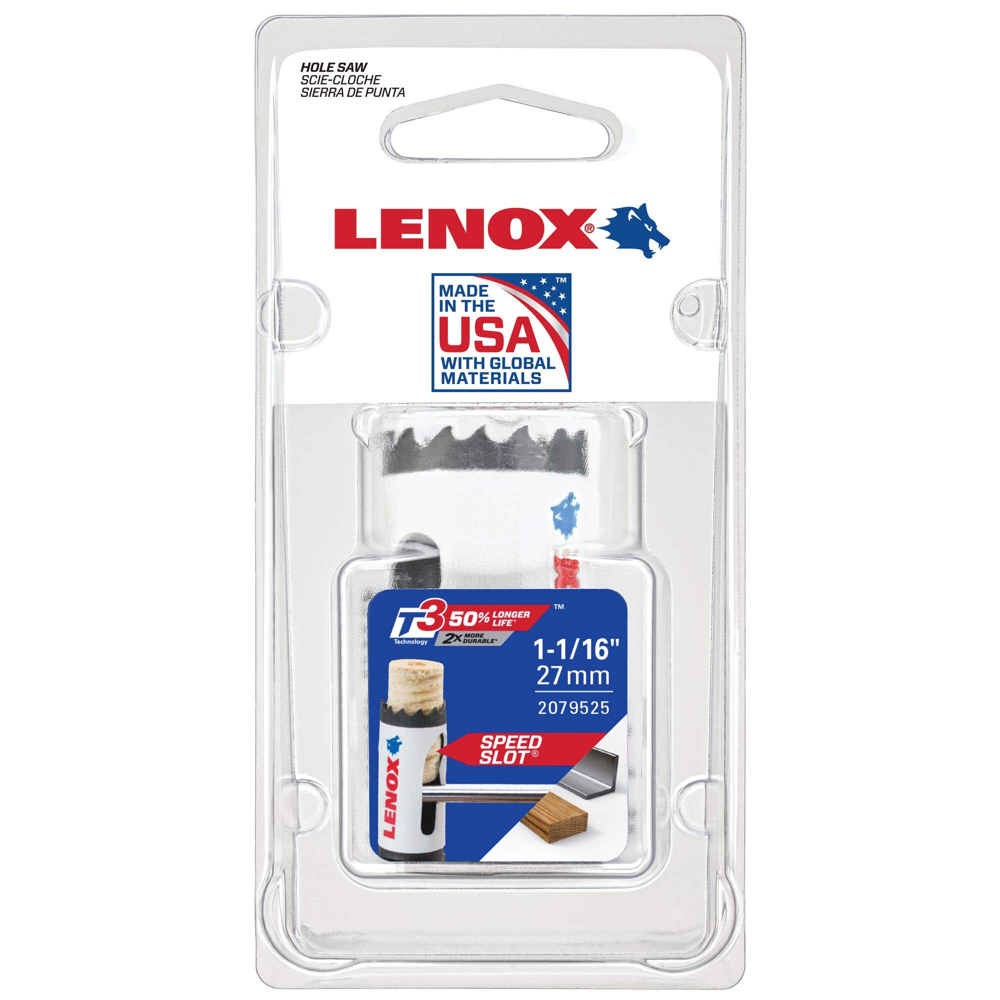 1-1/16" Speed Slot Bi-Metal Hole Saw, Lenox 2079525