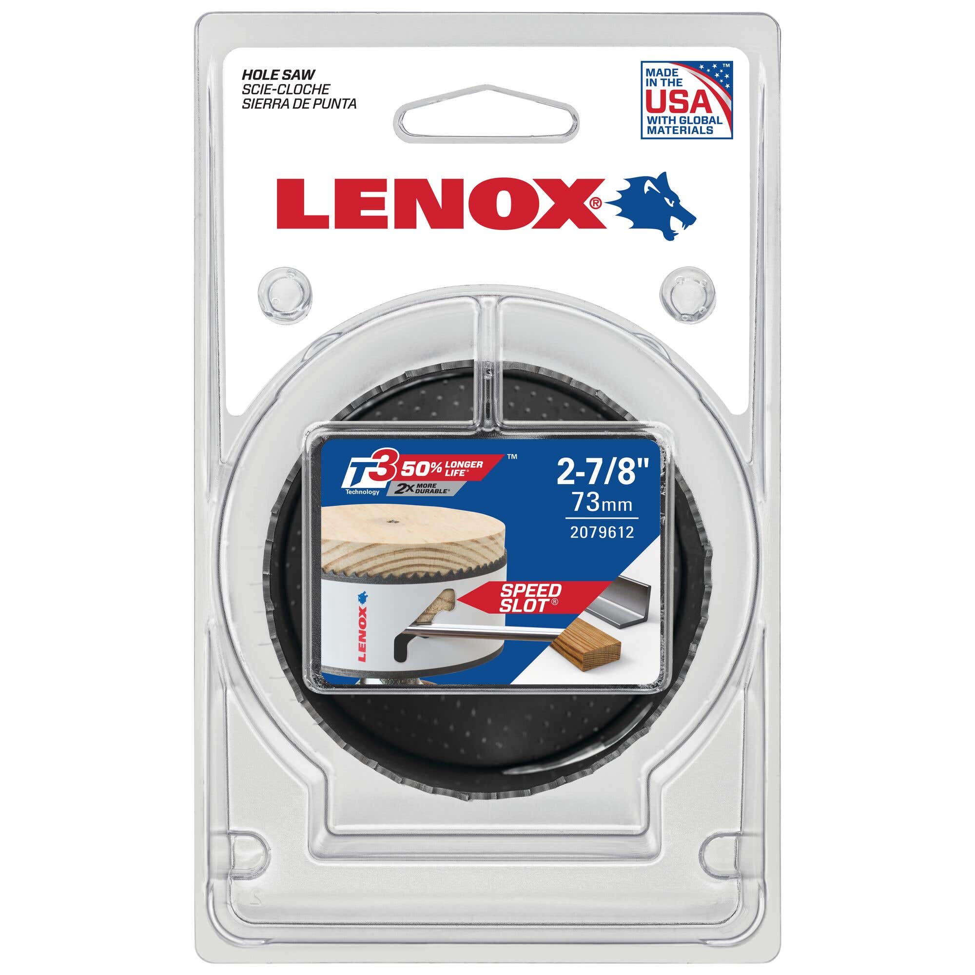 2-7/8" Speed Slot Bi-Metal Hole Saw, Lenox 2079612