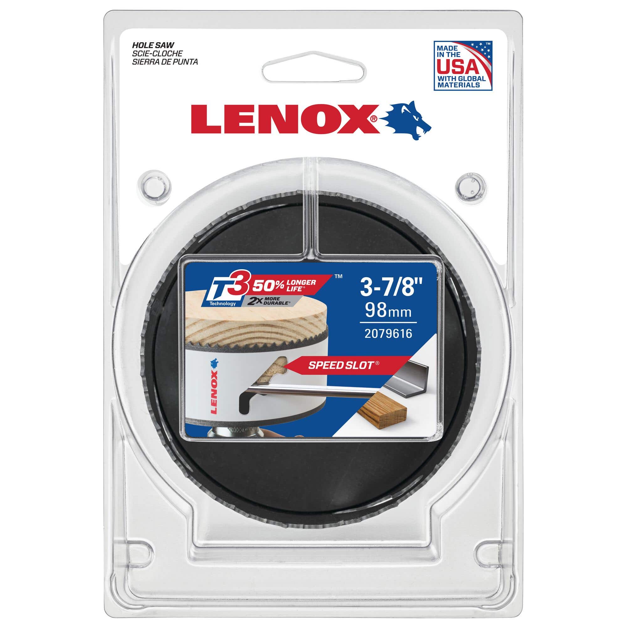 3-7/8" Speed Slot Bi-Metal Hole Saw, Lenox 2079616
