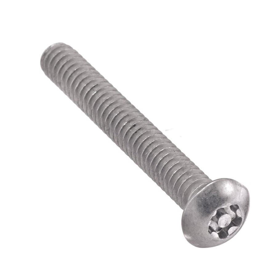 #6-32 x 3/4" Tamper-Resistant Cap Screws, Torx® Plus Equivalent 5-Lobe with Solid Post, Button Head, Driver Size: 10IPR, 302 Stainless Steel