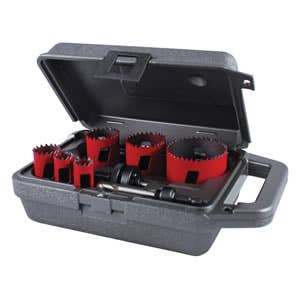 8 Piece Utility Advanced Bi-Metal Hole Saw Kit - No Arbor, 1-15/16" Cutting Depth, Heavy Duty .050" Side Wall, Made in USA, M.K. Morse MHS03U
