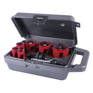 8 Piece Plumber Advanced Bi-Metal Hole Saw Kit - No Arbor, 1-15/16" Cutting Depth, Heavy Duty .050" Side Wall, Made in USA, M.K. Morse MHS04P