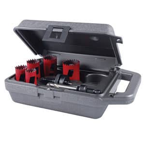 8 Piece Mechanic Advanced Bi-Metal Hole Saw Kit - No Arbor, 1-15/16" Cutting Depth, Heavy Duty .050" Side Wall, Made in USA, M.K. Morse MHS05M
