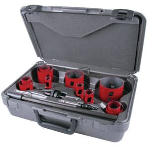 15 Piece Industrial Advanced Bi-Metal Hole Saw Kit - No Arbor, 1-15/16" Cutting Depth, Heavy Duty .050" Side Wall, Made in USA, M.K. Morse MHS08I