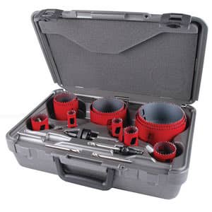 16 Piece Plumber Advanced Bi-Metal Hole Saw Kit - No Arbor, 1-15/16" Cutting Depth, Heavy Duty .050" Side Wall, Made in USA, M.K. Morse MHS16P