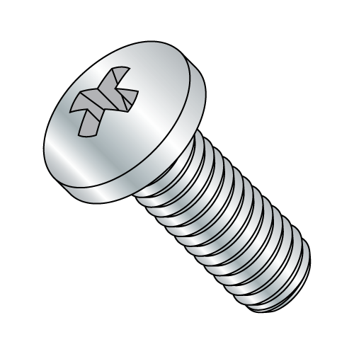 #6-32 x 3/8" Machine Screws, Phillips Pan Head, Steel, Zinc Plated
