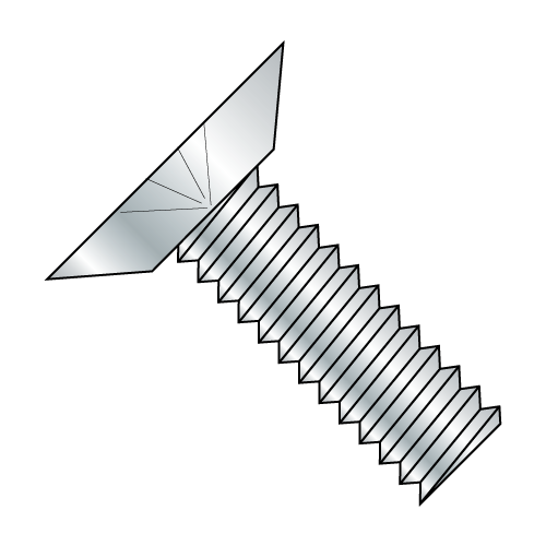 #10-32 x 3/4" Undercut Machine Screws, Undercut Flat Phillips Head, Fully Threaded, Zinc Plated