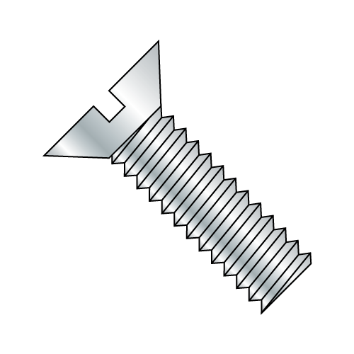 #10-24 x 3/4" Machine Screws, Slotted Flat Head, Steel, Zinc Plated