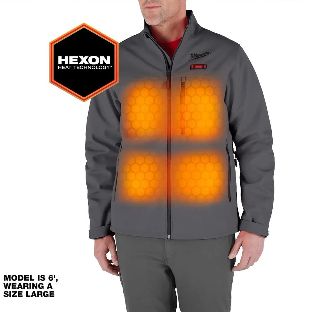Milwaukee M12™ Heated TOUGHSHELL™ Jacket, Gray, Size XL, M100G-20XL Milwaukee M12™ Heated TOUGHSHELL™ Jacket, Gray, Size XL, M100G-20XL