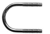 5" Pipe Size U-Bolts, 1/2"-13 Thread, 304 Stainless Steel